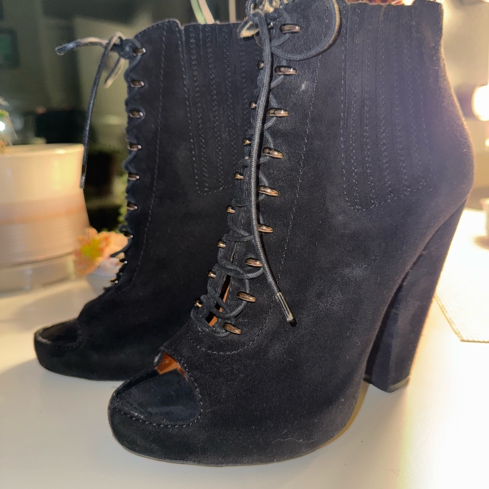 Givenchy Black Lace-Up Women's Ankle Boots